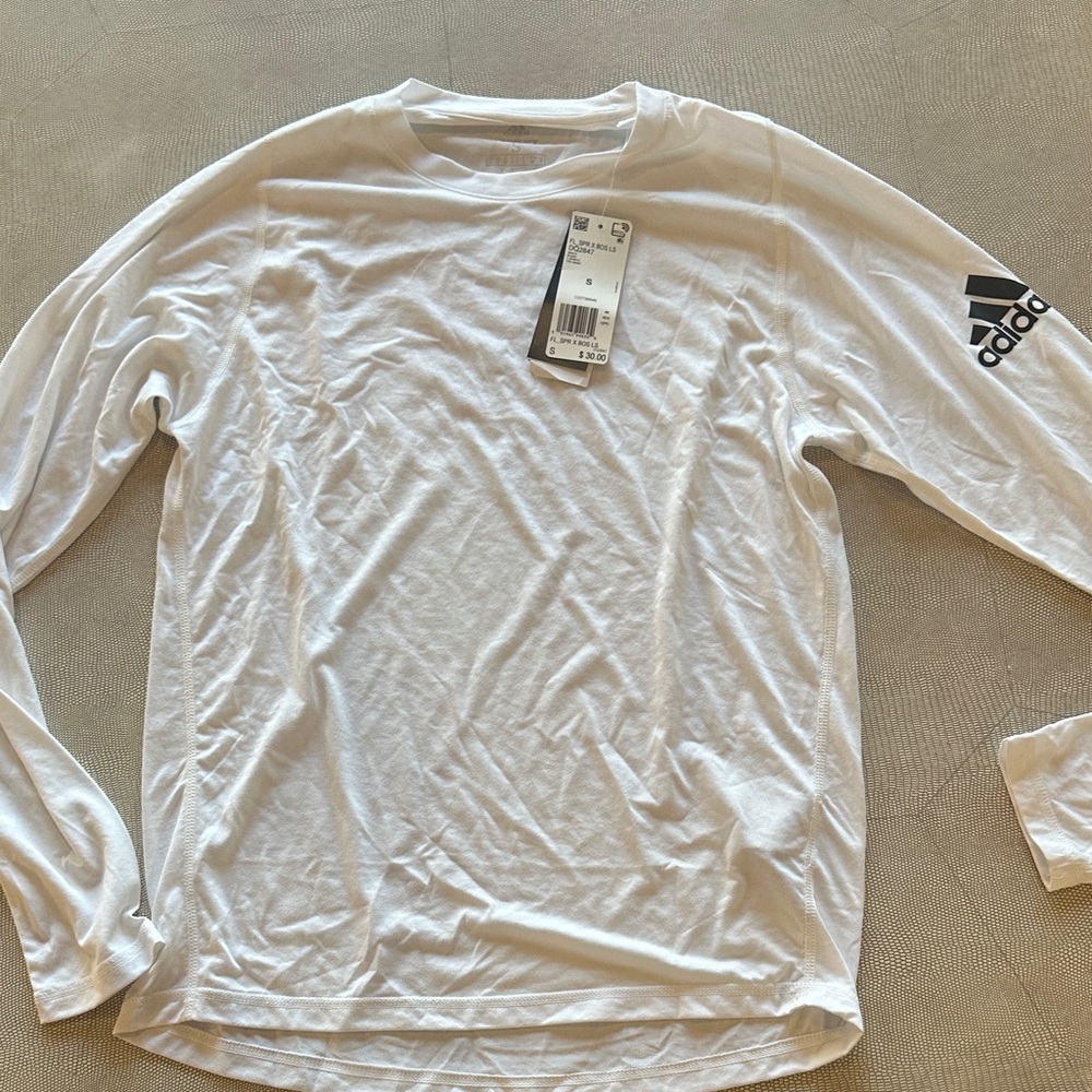 Adidas Men's White Long Sleeve Tee